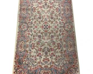 7563 - Karastan Wool Rug - 70 x 35 (Description): Floral Pattern w/ Fringe Detailing