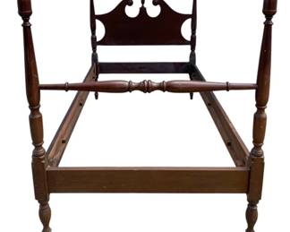 5000 - Antique Twin Size 4 Poster Bed Frame (Description): 48 x 41 x 80