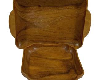 4361 - 2 Wood Trays - 10 x 10,17 x 12