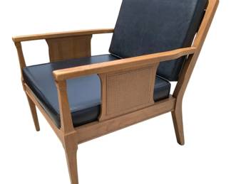 39 - Mid Century Arm Chair with Black Cushions (Description): 30 x 25 x 29
