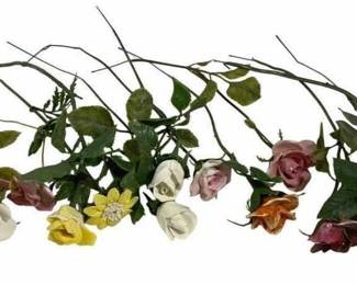 6692 - 13 Vintage Porcelain Flowers - 13.5" Long