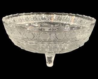 5850 - Indiana Glass Bird & Strawberry Footed Bowl (Description): 8" Round