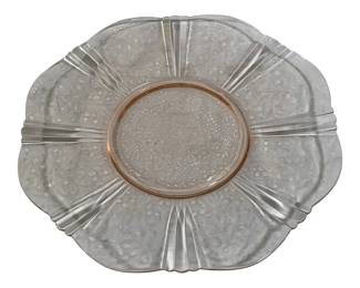 5868 - Macbeth Evans Glass "American Sweetheart" Pink (Description): Platter - 11.5 x 11.5