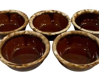 5879 - 5 Hull Pottery Bowls - 5" Round
