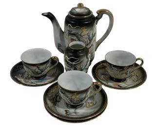 5866 - 9 Oriental Tea Set - Dragon Design