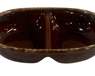 5906 - Hull Pottery Divided Dish - 11 x 7.5 x 2.5