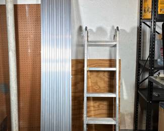 (2pc) KRAUSE MULTIMATIC MULTI-POSITION LADDER AND LITTLE GIANT TELESCOPING PLANK