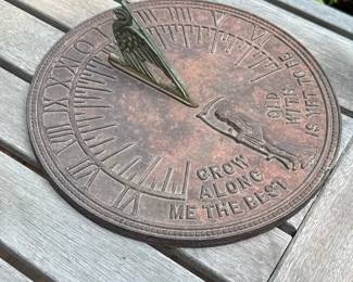 FLORA & FAUNA CAST IRON SUNDIAL WITH BIRD GNOMON