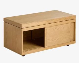 LOVESAC ANYTABLE BLONDE FINISH STORAGE TABLE
