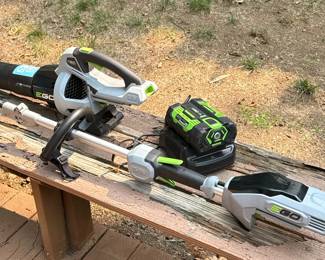 (3pc) EGO POWER+ 56V ELECTRIC LEAF BLOWER AND STRING TRIMMER WITH BATTERY AND CHARGER