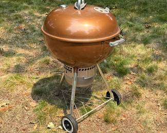WEBER COPPER TONE ROUND CHARCOAL KETTLE GRILL