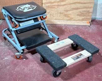 Z CREEPER CONVERTIBLE MECHANICS SEAT AND FRANKLIN HARDWOOD DOLLY