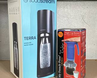(2pc) SODASTREAM TERRA SPARKLING WATER MAKER AND CAFEJO MY FRENCH-PRESS