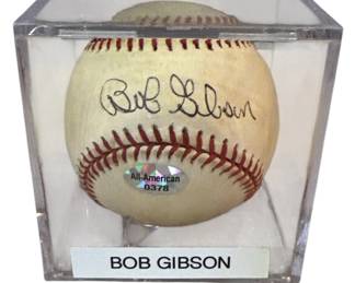 Autographed BOB GIBSON Baseball w/COA