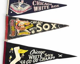 Three 1950's Chicago White Sox Felt Pennants