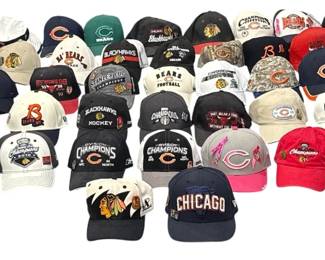 Vintage CHICAGO BEARS and CHICAGO BLACKHAWKS Hats, 40+