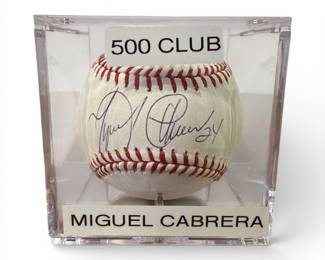 Authentic Autographed MIGUEL CABRERA Baseball, 500 Home Run Club 