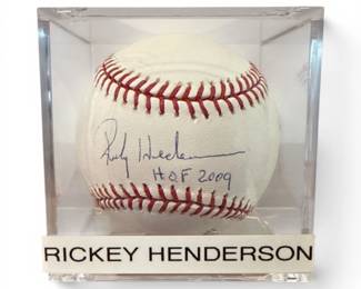 Autographed RICKEY HENDERSON Baseball 