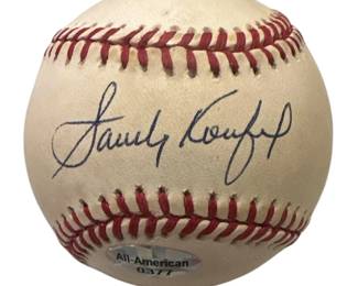 Autographed SANDY KOUFAX Baseball w/ COA