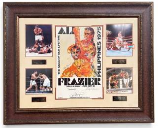 Signed LEROY NEIMAN "Thrilla in Manilla" Poster, MUHAMMAD ALI / JOE FRAZIER Autographed