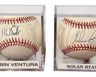 Autographed NOLAN RYAN & ROBIN VENTURA Baseball 