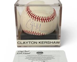 Autographed CLAYTON KERSHAW Baseball w/ COA