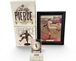 Autographed CHICAGO WHITE SOX BILLY PIERCE Baseball and Picture 