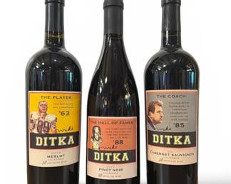 Three MIKE DITKA Bottles of Red Wine