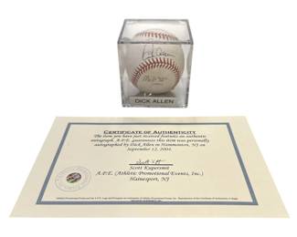 Autographed DICK ALLEN  MVP '72 Baseball w/ COA