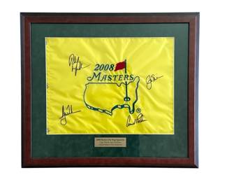 2008 Masters Tournament Autographed Pin Flag Memorabilia, TIGER WOODS