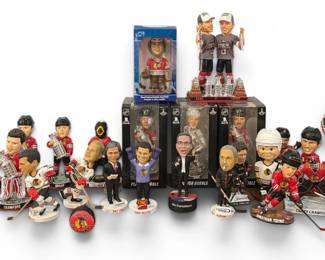 Large Collection CHICAGO BLACKHAWKS Bobble Heads, Statues, Memorabilia 
