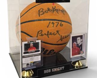 Authentic Autographed BOB KNIGHT Indiana University 1976 Season Basketball
