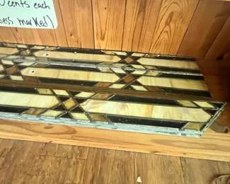 SEVERAL LEADED STAINED GLASS PANELS