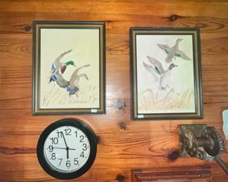 PAIR OF DUCK PAINTINGS BY NELVA SCOTT