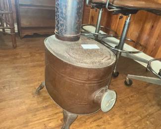 VINTAGE TIN WOOD HEATER