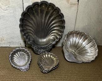 031 sixsilverplatedshellshapedservingd