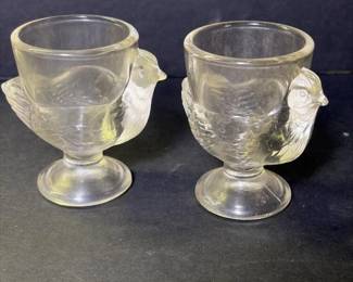 168 vintagefrenchpressedglassbirdeggcu
