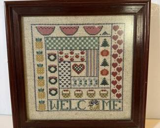 281 10x10framedcrossstitchwelcomesampl