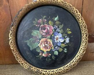 274 vintagenashcohandpaintedmetaltrayb