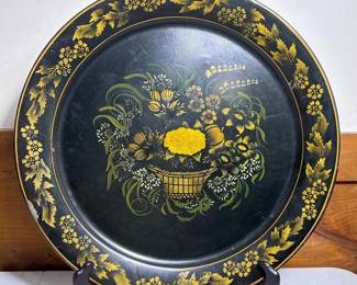250 vintagehandpaintedmetaltolewaretray