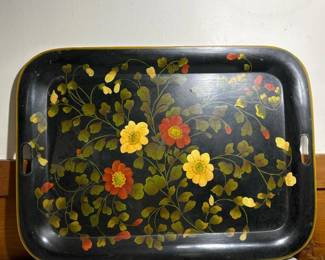 297 handpaintedmetalservingtraybyteres