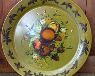 051 19vintagehandpaintedmetaltraybyl