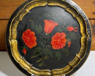 238 largehandpaintedscallopedtolewaretr
