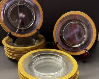 172 setof14vintage8glassplateswithor