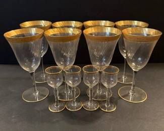 088 vintageswirlstemwaresetwithornateg