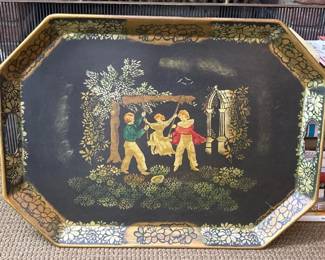 050 22x16vintagehandstenciledmetaltra