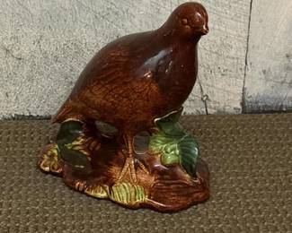 138 majolicastyleglazedceramicquailbird