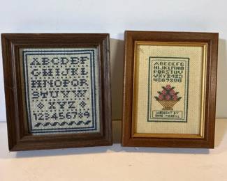 283 pairoftinyframedminiaturecrossstit