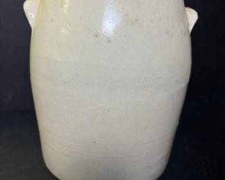 166 antiquestonewarecrockjarbeigeglaze