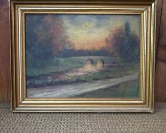 066 145x11vintageframedoilpaintingon